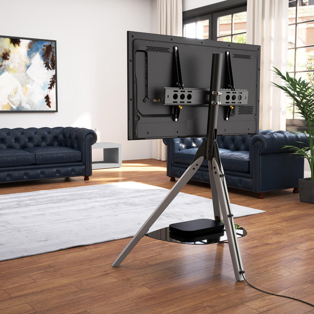AVF Hoxton Sound Single Shelf Grey Freestanding Tripod TV Unit Image 7