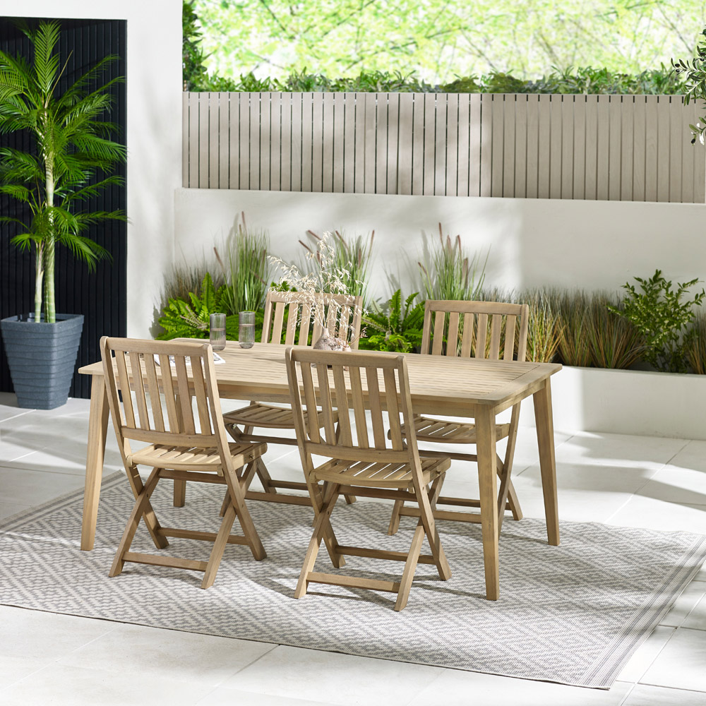 Furniturebox Metz + Essen 4 Seater Wooden Outdoor Dining Set Image 7