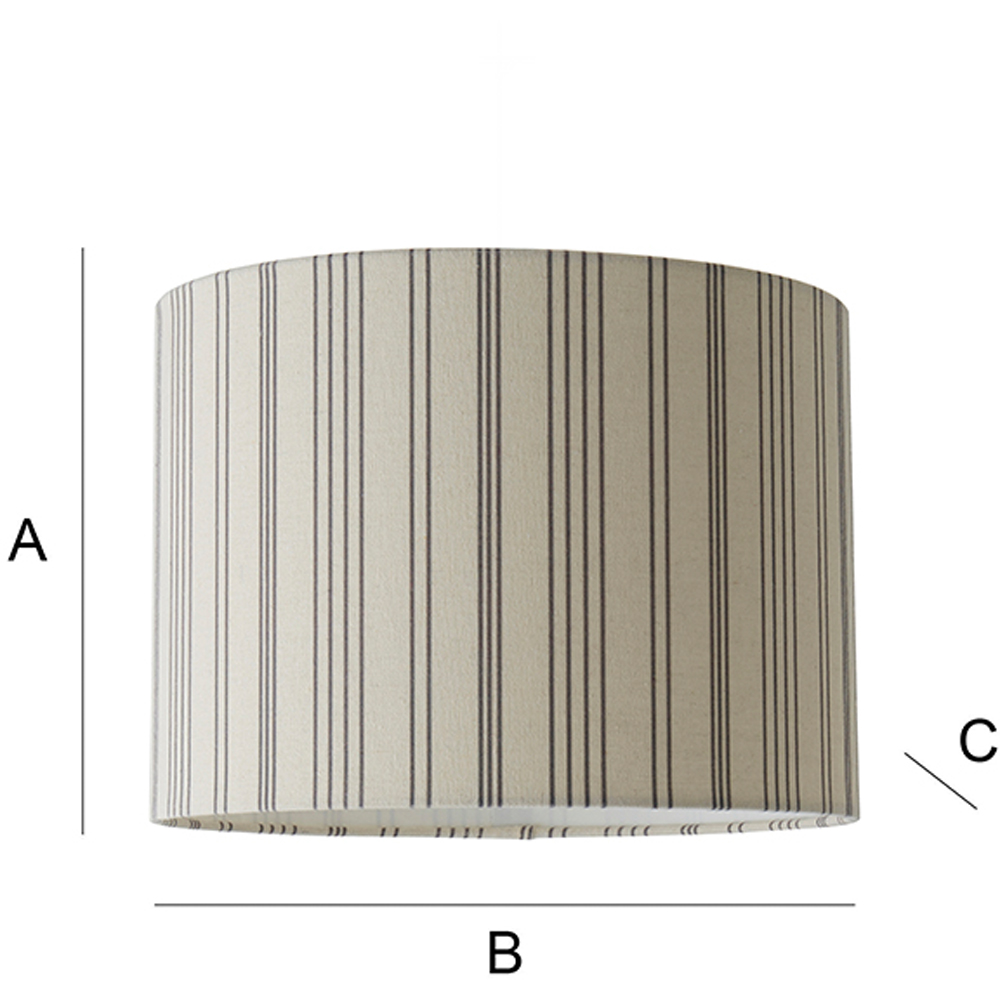 ValueLights Hallie Natural Linen Stripe Detail Large Drum Ceiling Pendant Lamp Shade Image 7