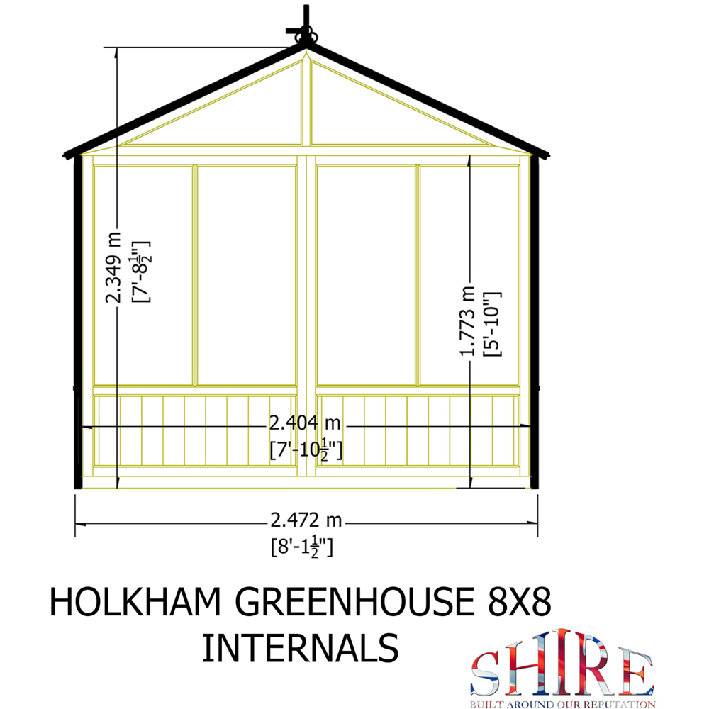 Shire Holkham Wooden 8 x 8ft Apex Greenhouse Image 8