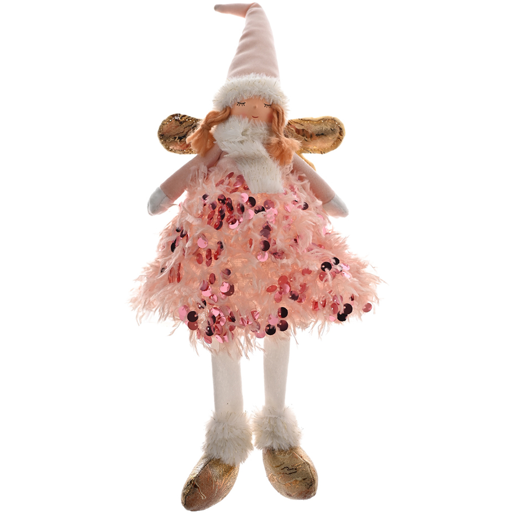 The Seasonal Gift Co. Sitting LED Aurelia Angel Decoration with Dangling legs Image 3