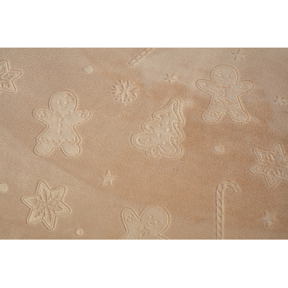 Gingerbread Embossed Fleece Duvet Set Natural Double Image 5