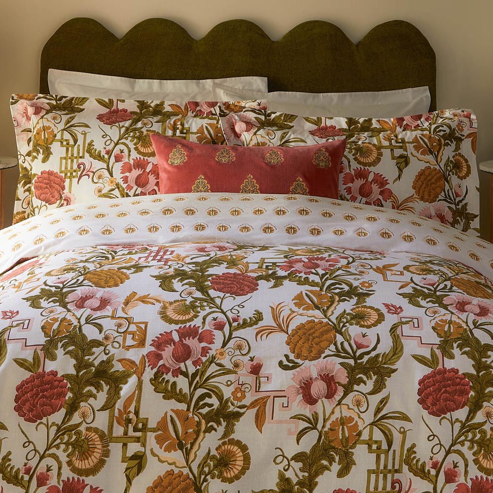 Seventy Three Ishana King Size Russet Reversible Floral Duvet Set Image 3