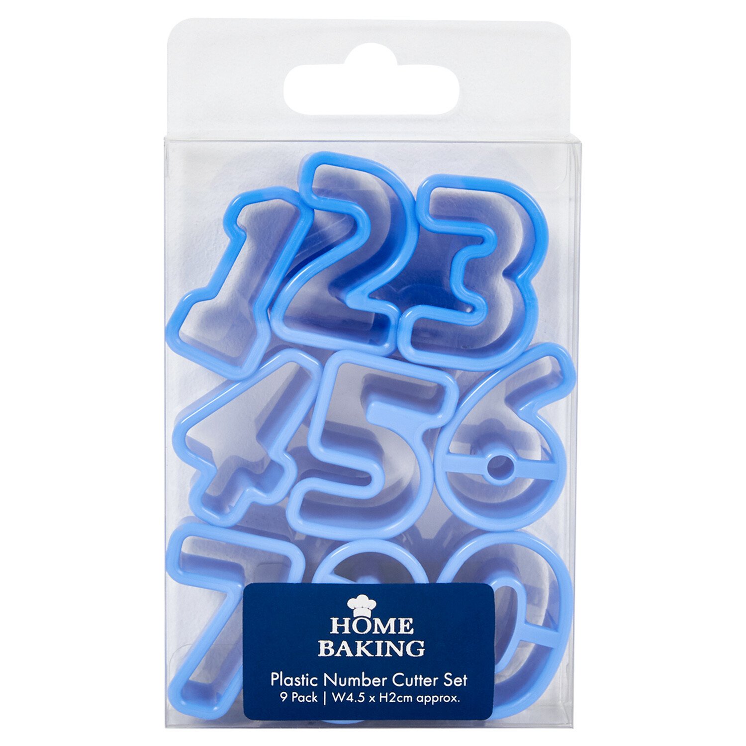 Set of 9 Plastic Number Cutters - Light Blue Image 1