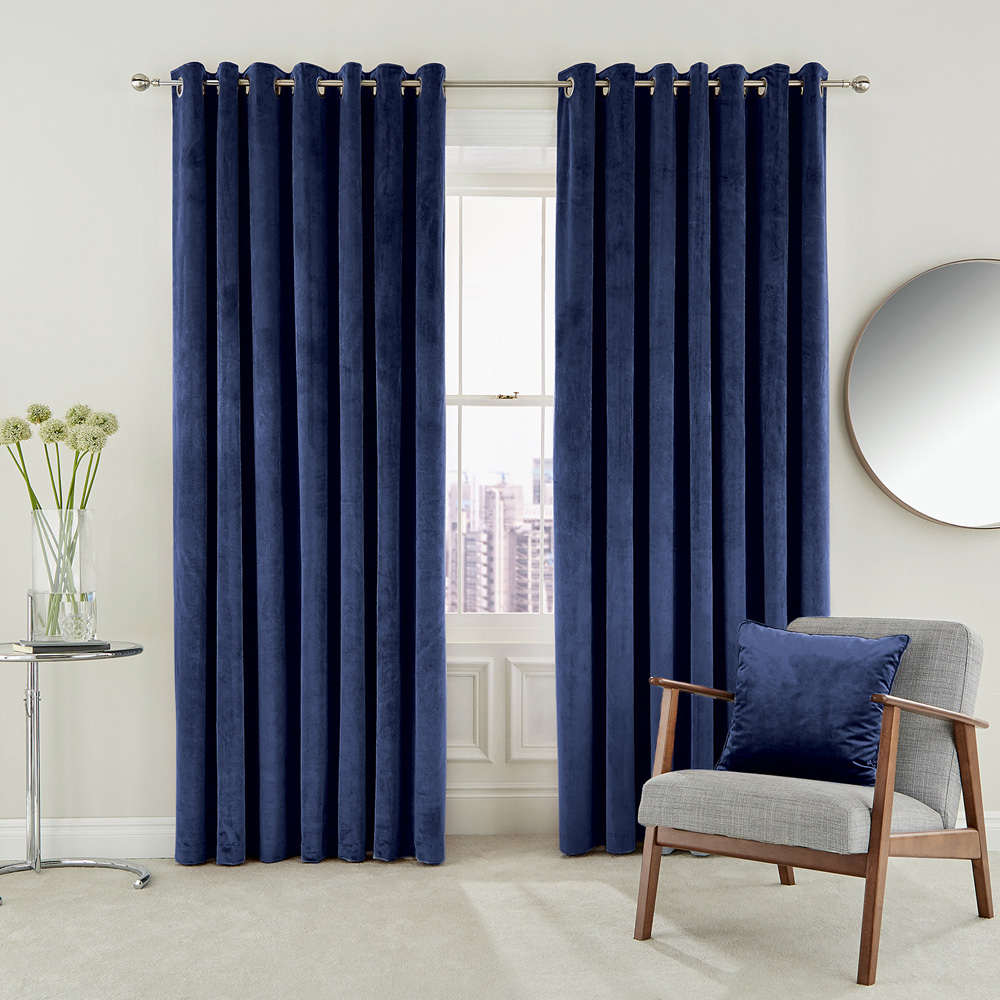Helena Springfield Escala Lined Electric Blue Curtains 229 x 229cm Image 3