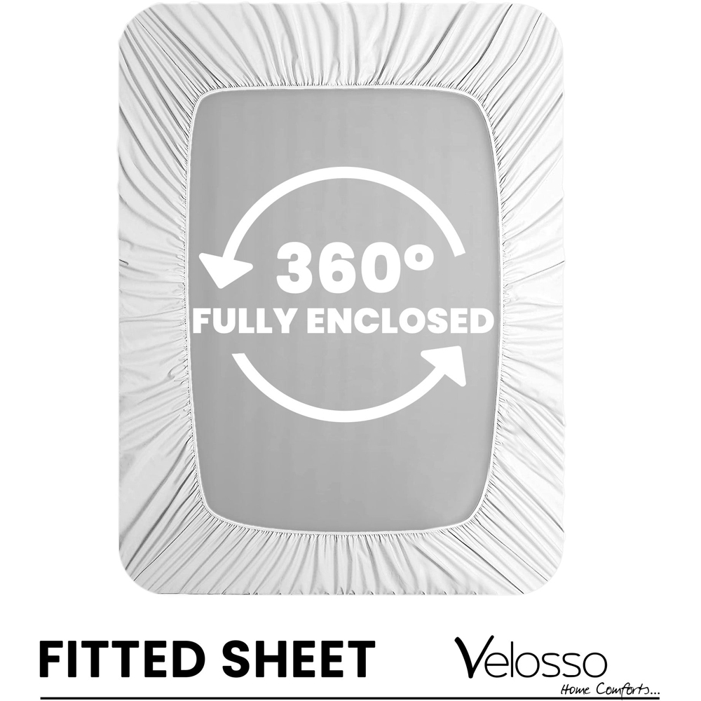 Velosso Microfibre Single White Fitted Sheet Image 4