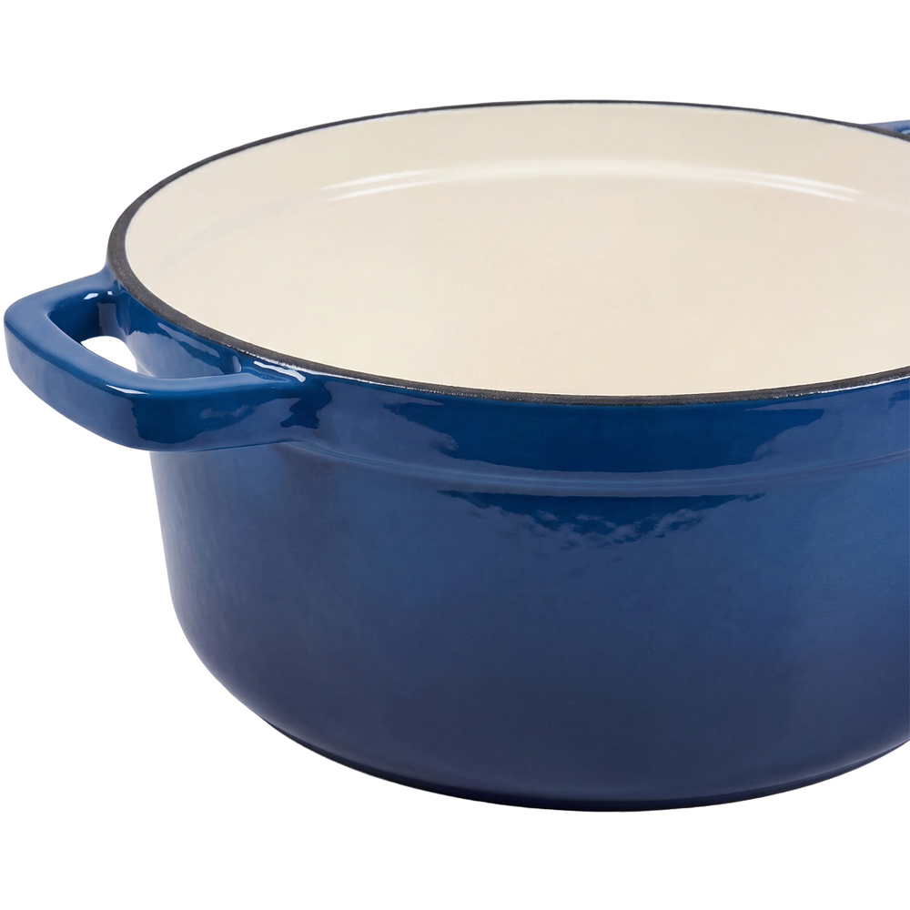 Living and Home Dark Blue Enamelled Cast Iron Dutch Oven Pot 5L Image 5