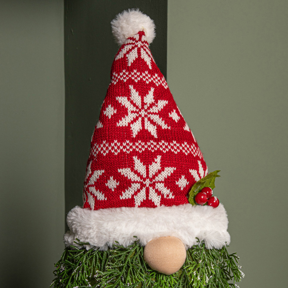 Samuel Alexander Red and White Christmas Tree Standing Gonk with Snowflake Hat 76cm Image 3