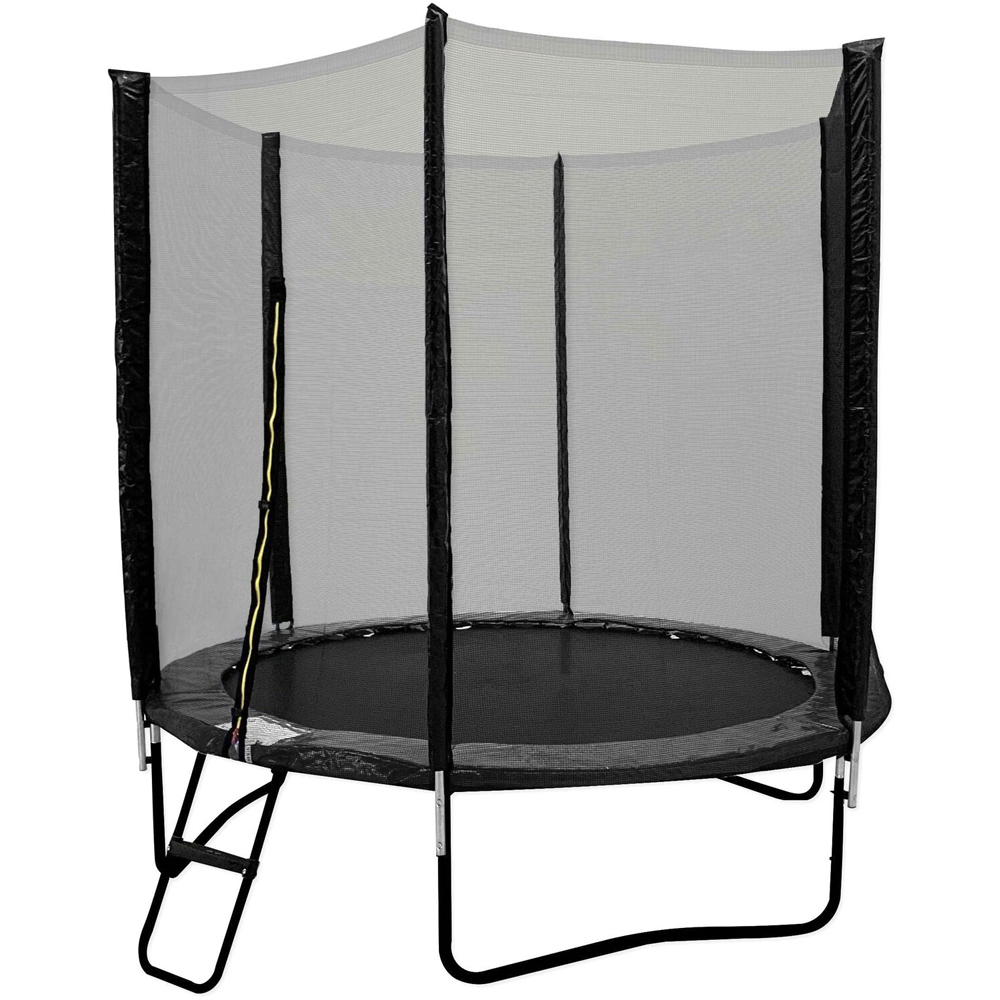 Trampoline Warehouse 10ft Black Trampoline with Safety Enclosure Net Image 1