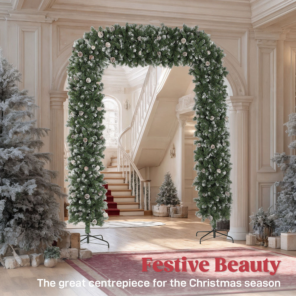 HOMCOM Snow Frosted Christmas Tree Arch 8.2ft Image 4