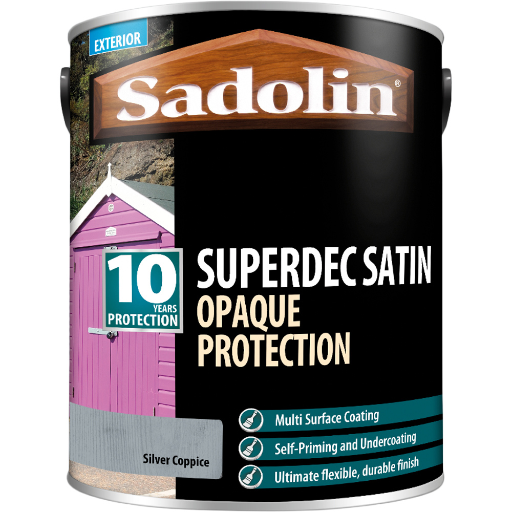 Sadolin Superdec 10 Year Silver Coppice Satin Finish Exterior Woodstain 5L Image 2