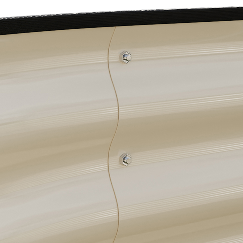 Living and Home White Oval Galvanised Steel Raised Garden Bed 240 x 80cm Image 4