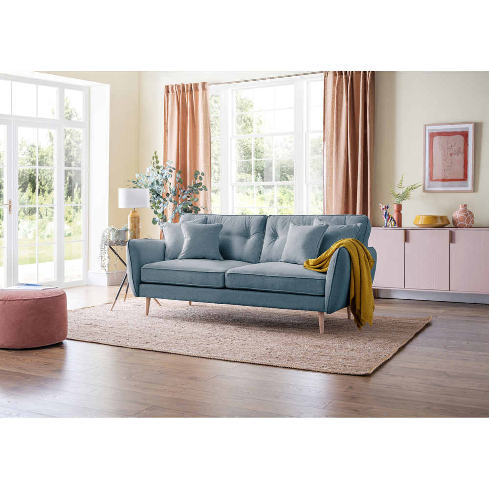 Opry Faro 3 Seater Button Back Denim Sofa Image 5