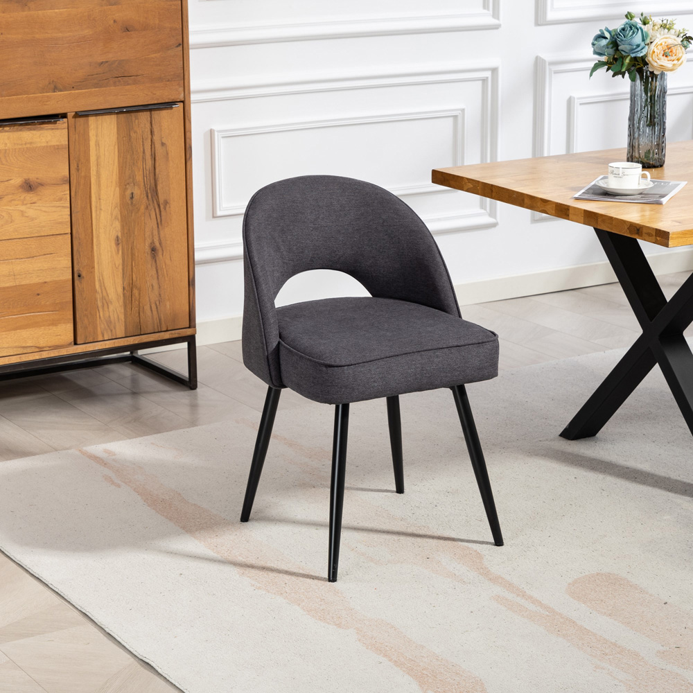 Artemis Home Ashley Set of 2 Charcoal Grey Dining Chairs Image 7