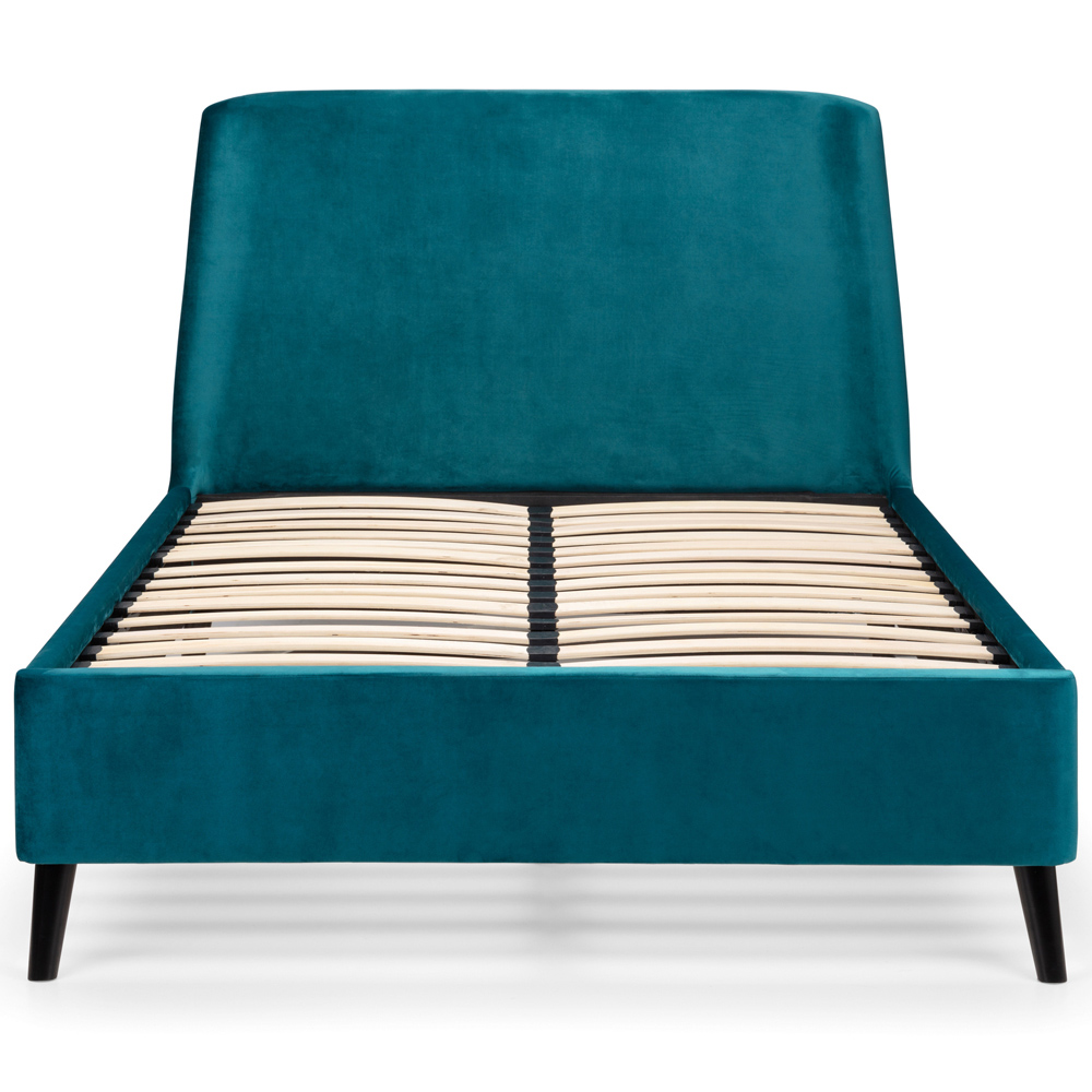 Julian Bowen Frida Double Teal Curved Velvet Bed Image 3