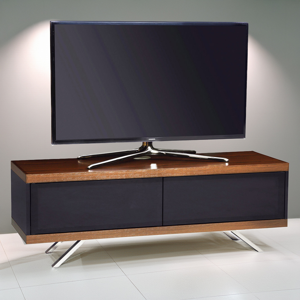 MDA Designs Tucana 1200 Hybrid 2 Drawer Walnut TV Cabinet Image 1