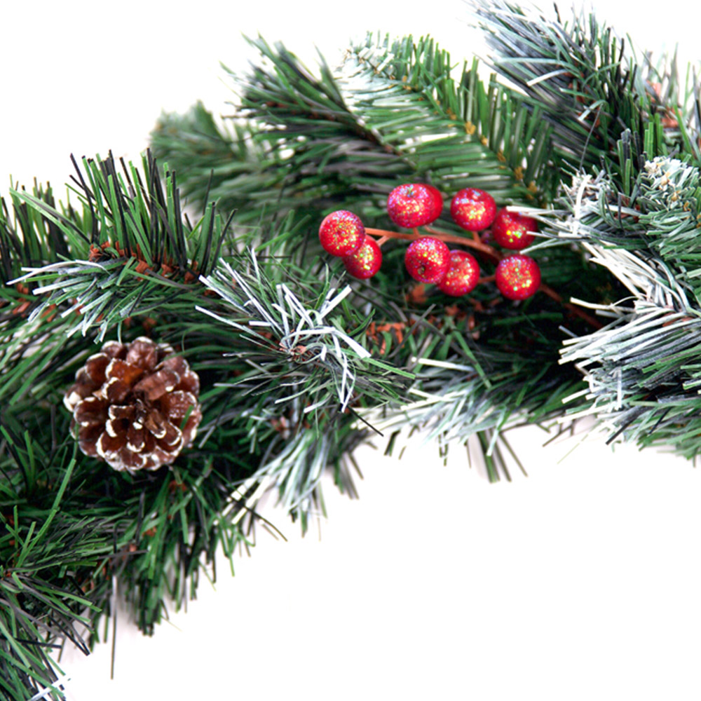Best Artificial Frosted Deluxe Christmas Garland with Pine and Spruce Tips 180cm Image 5