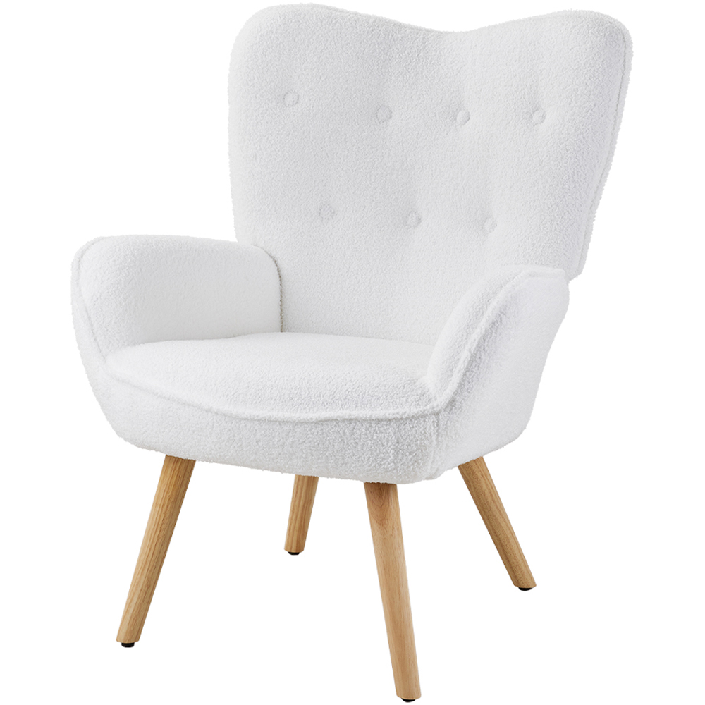 Living and Home White Modern and Elegant Lounge Chair Image 2