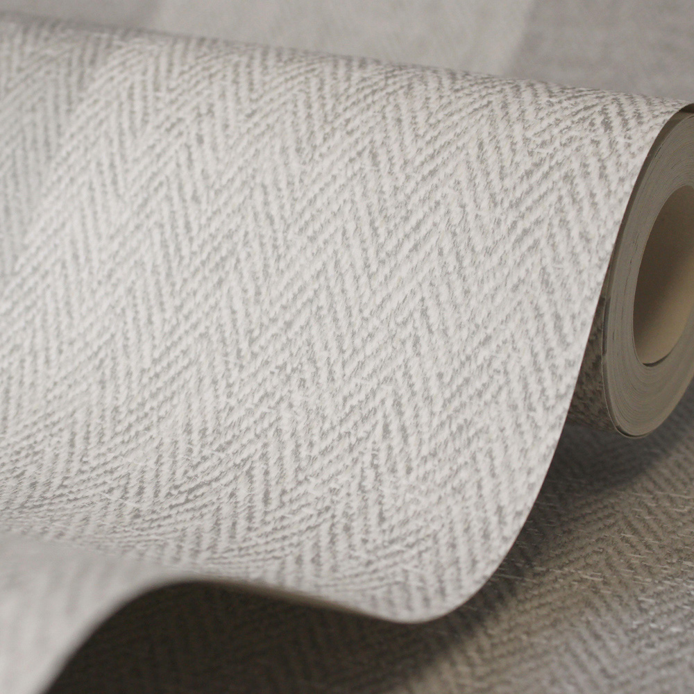 Crown Harris Stripe Soft Grey Wallpaper Image 3