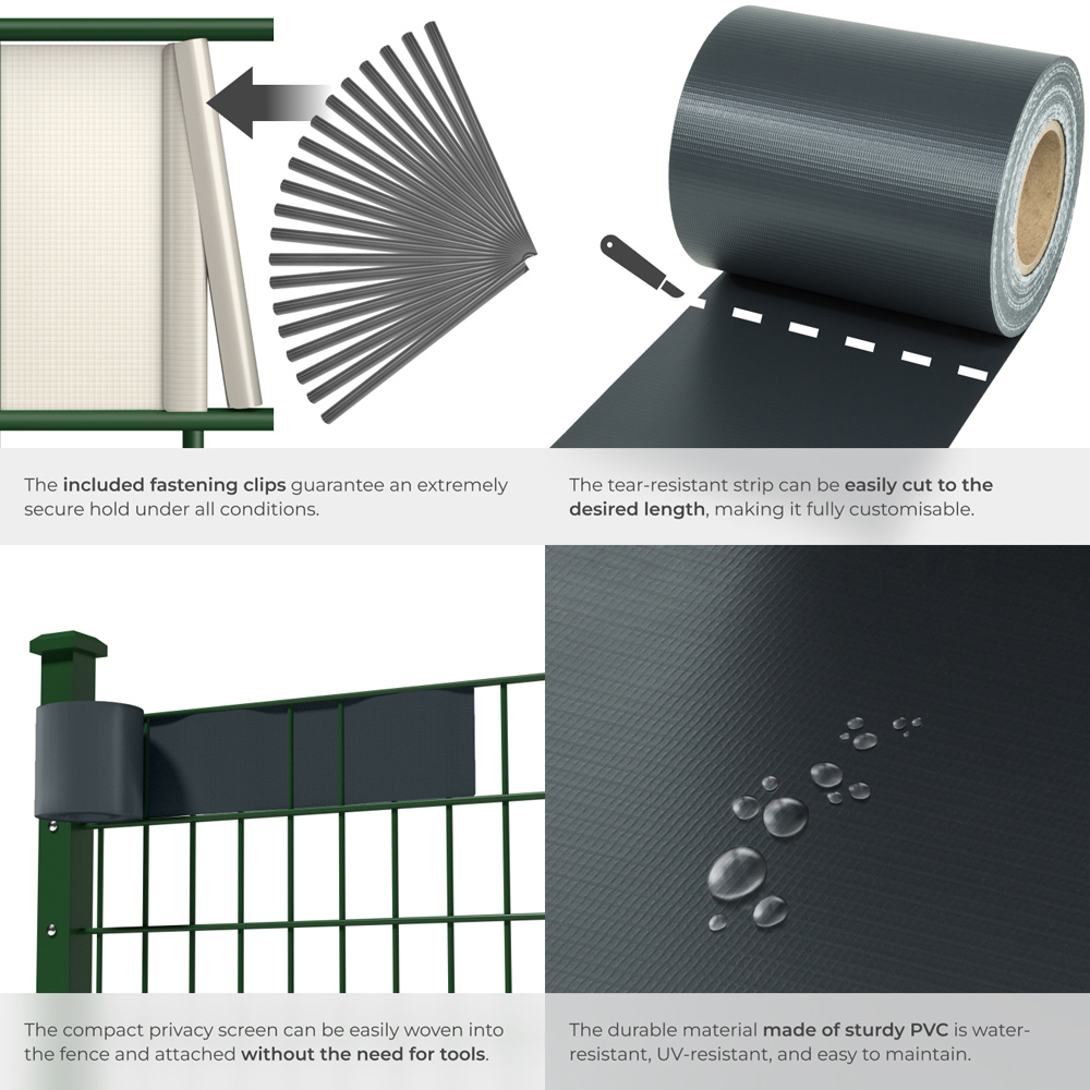 tectake Anthracite Privacy Film Double-Sided Print 7000cm Image 5