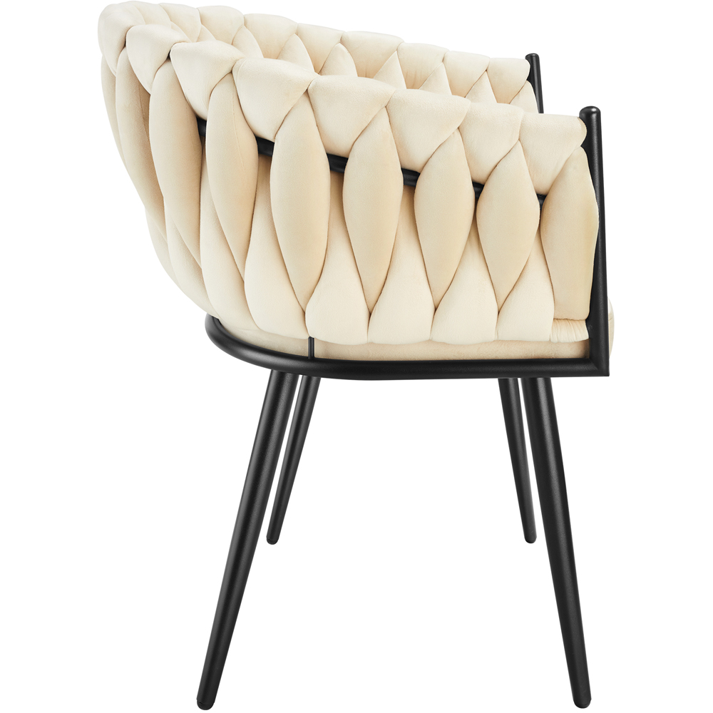 tectake Astano Set of 2 Sand Velvet Padded Knot Design Dining Chair Image 4