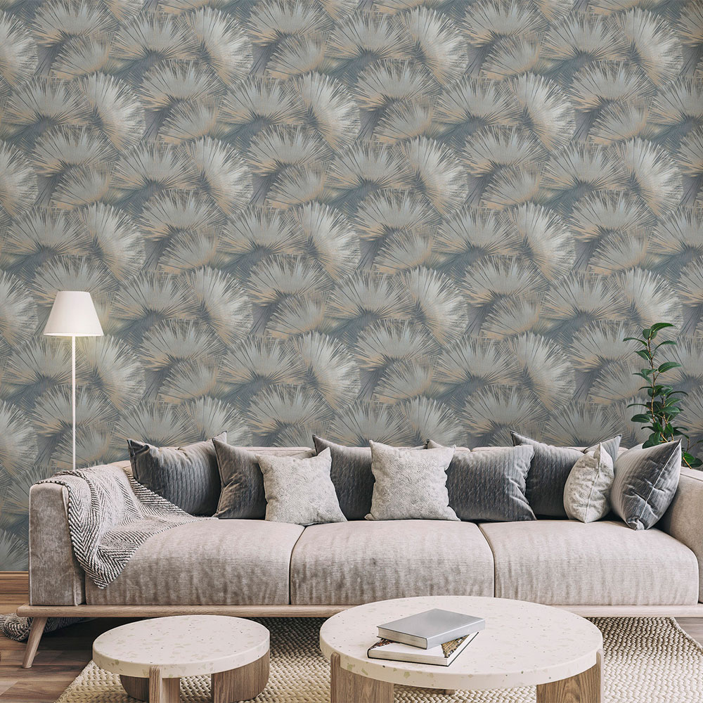 Rasch Wallpaper Opulenza Fan Blue Wallpaper Image 3