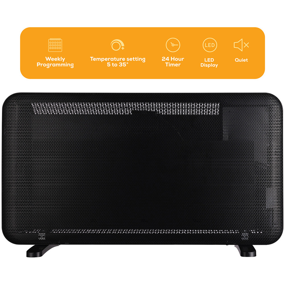 TCP Black 2 in 1 Infrared Convection Wall Mounted and Free Standing Heater 2000W Image 8