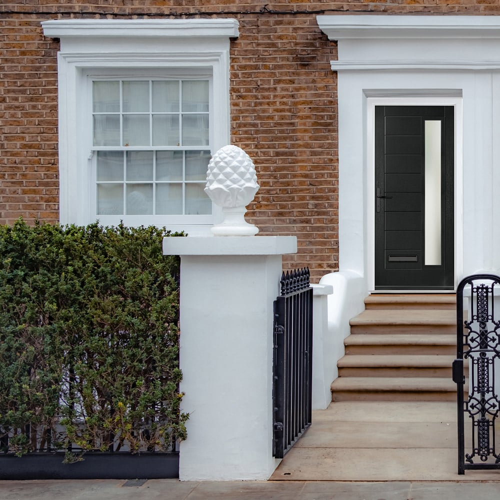 Crystal-Direct Monza Black GRP Clear Glass Right Hand Open Front Door 890 x 2090mm Image 2