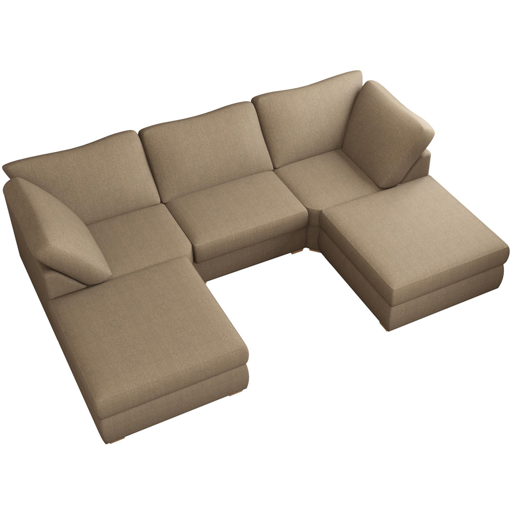Nestle 5 Seater Nutmeg Venice Fixed Back U-Shape Sofa Image 4