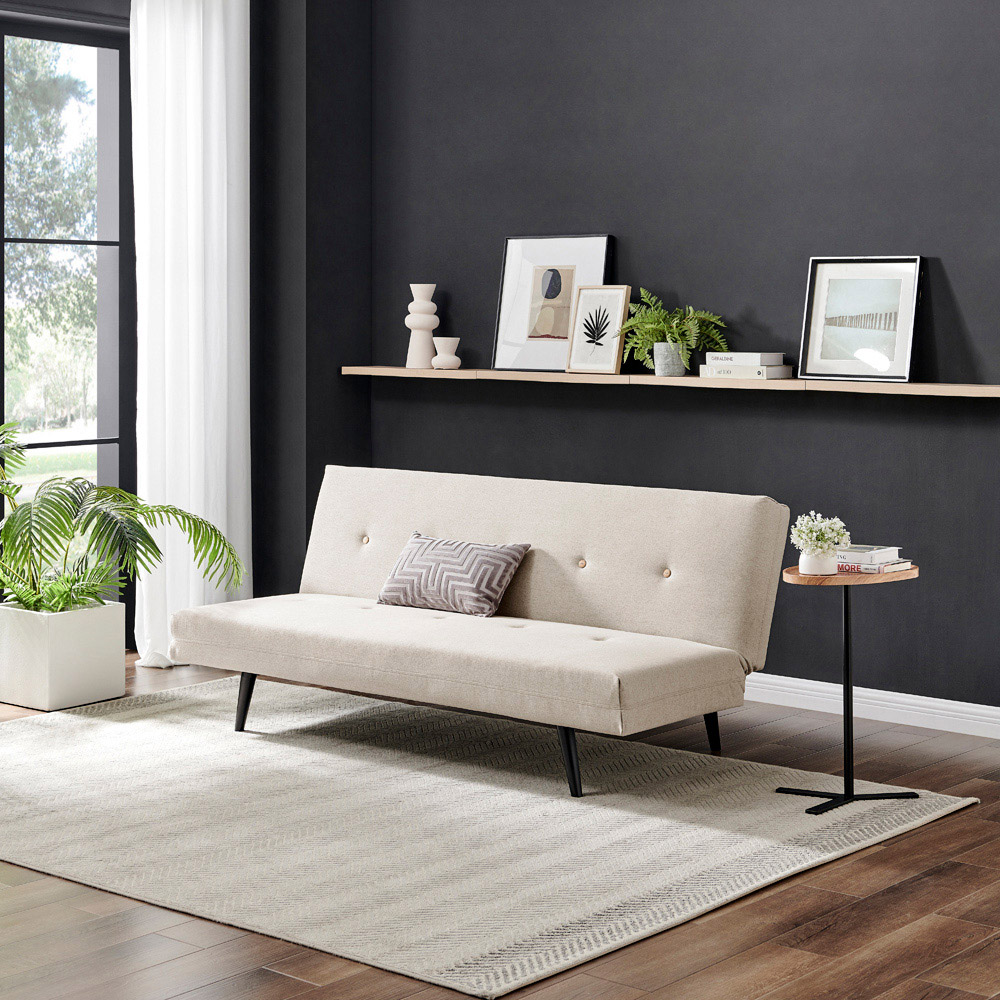Furniturebox Thomas 2 Seater Beige Sofa Bed Image 6