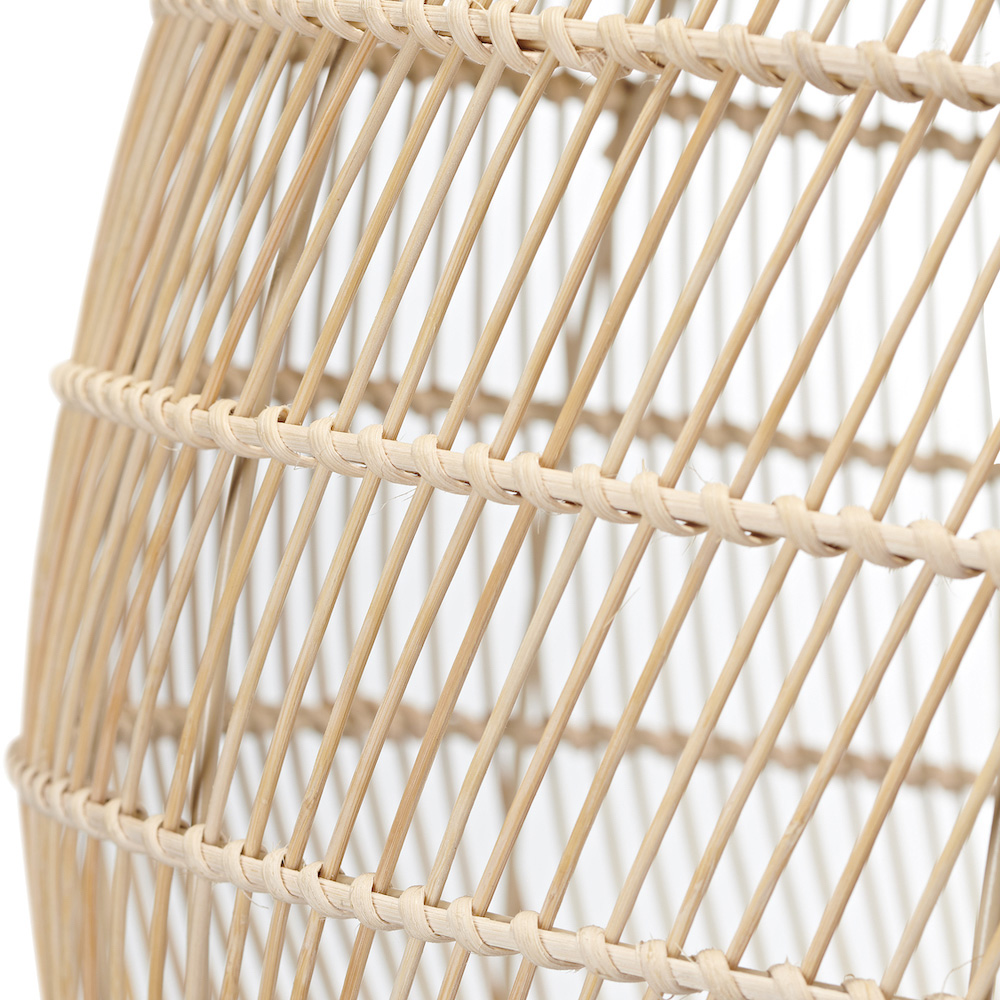 Happy Homewares Natural Brown Rattan Vintage Spiral Cage Pendant Shade Image 7