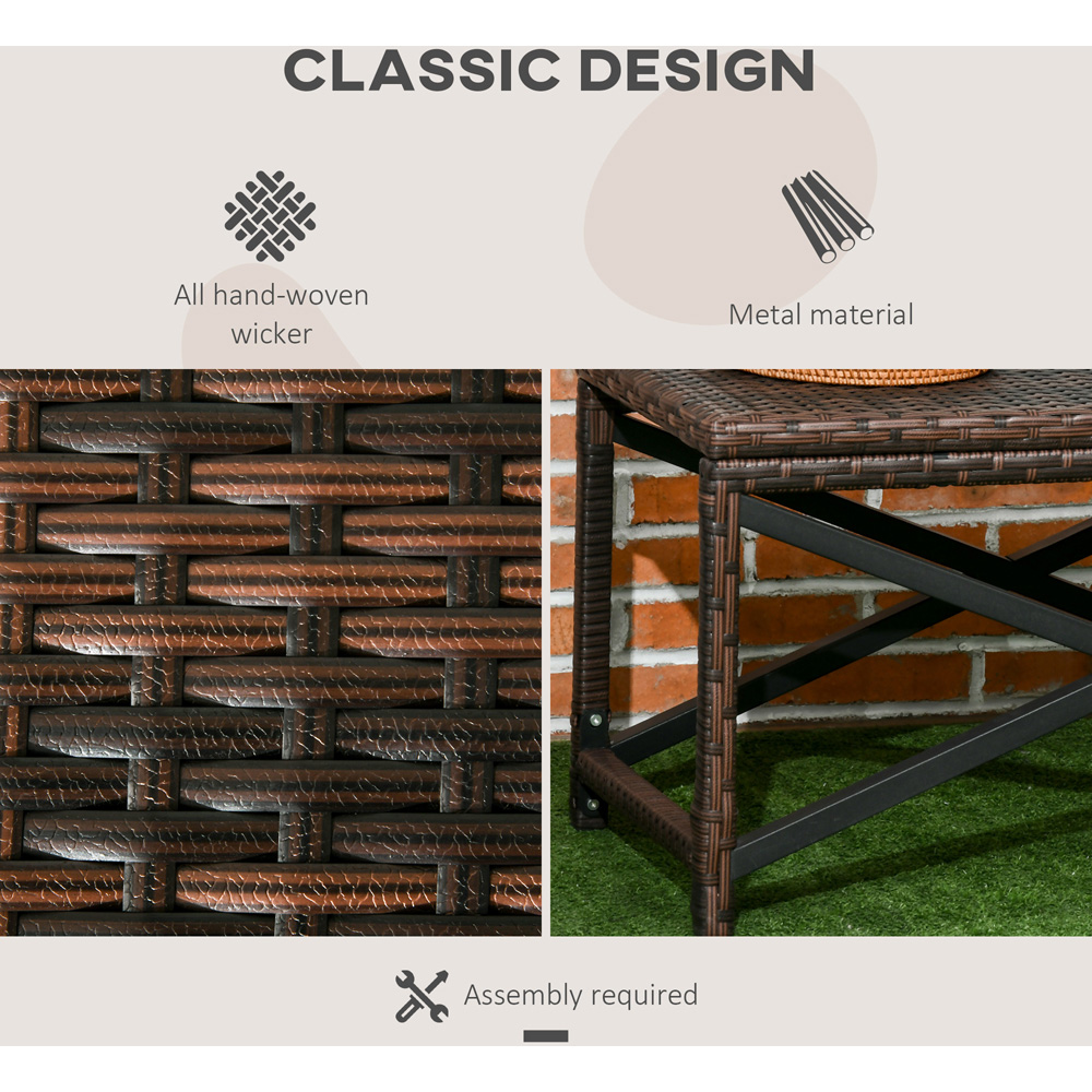 Outsunny PE Rattan Plastic Board Garden Coffee Table Image 8