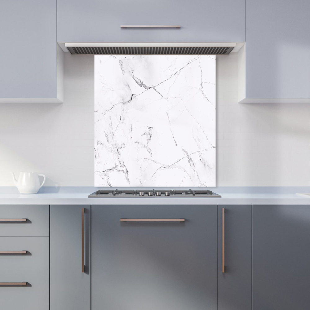 Warren Reed Designer White Marble Effect Kitchen Splashback 65 x 60cm Image 1