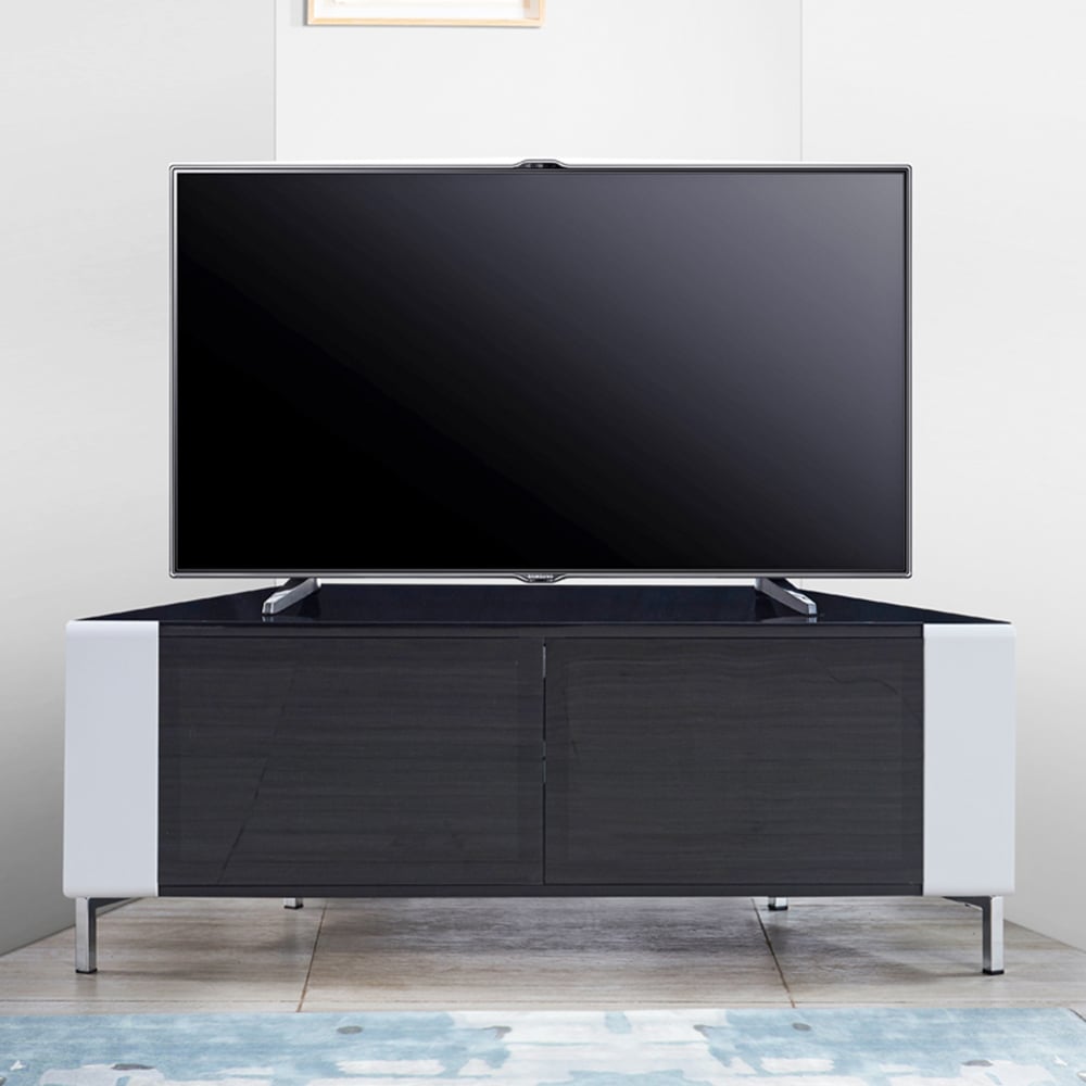 MDA Designs Corvus 2 Door Black and White TV Cabinet Image 7