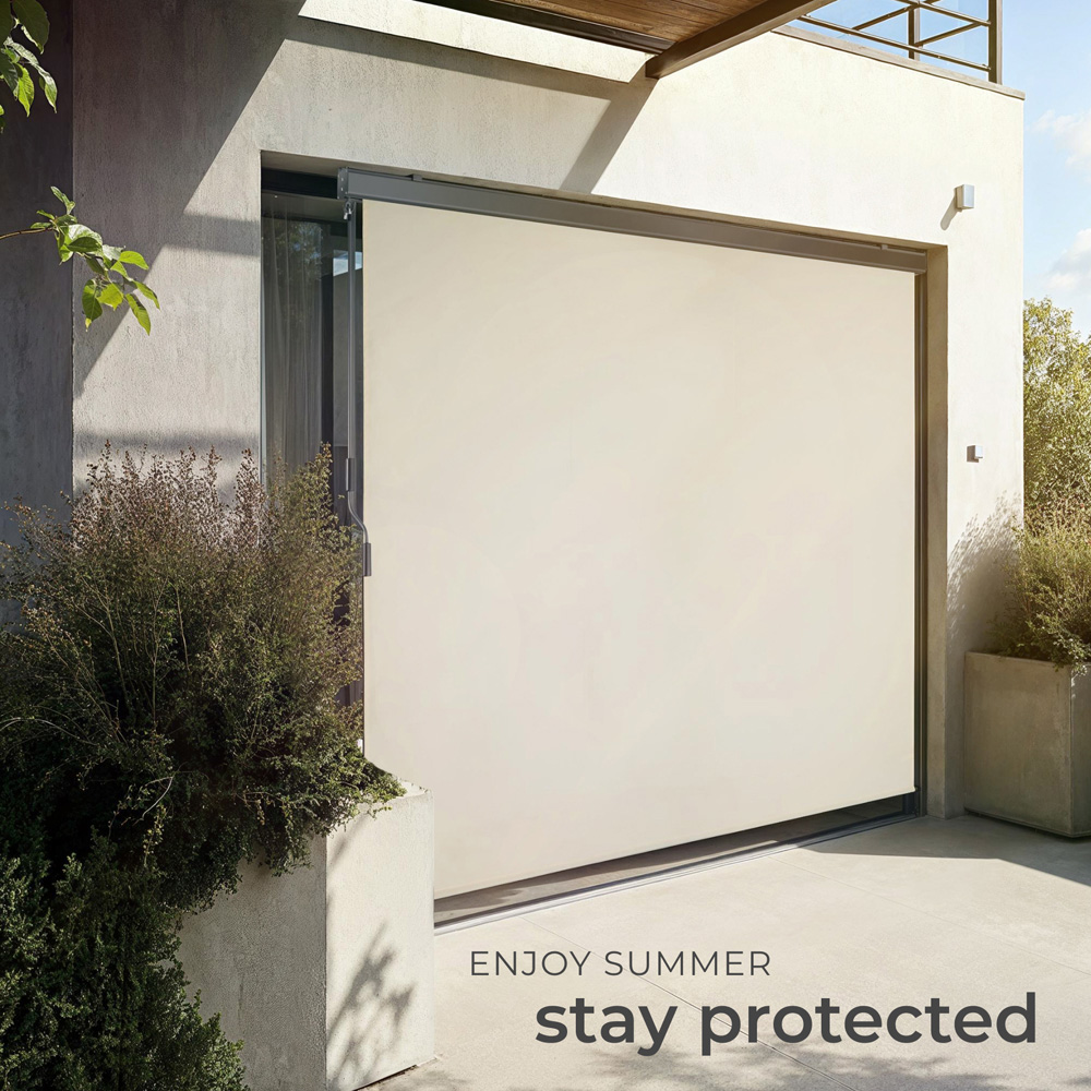 tectake Eloise Beige Vertical Awning with 2 Wall Brackets 2 x 2.5m Image 7