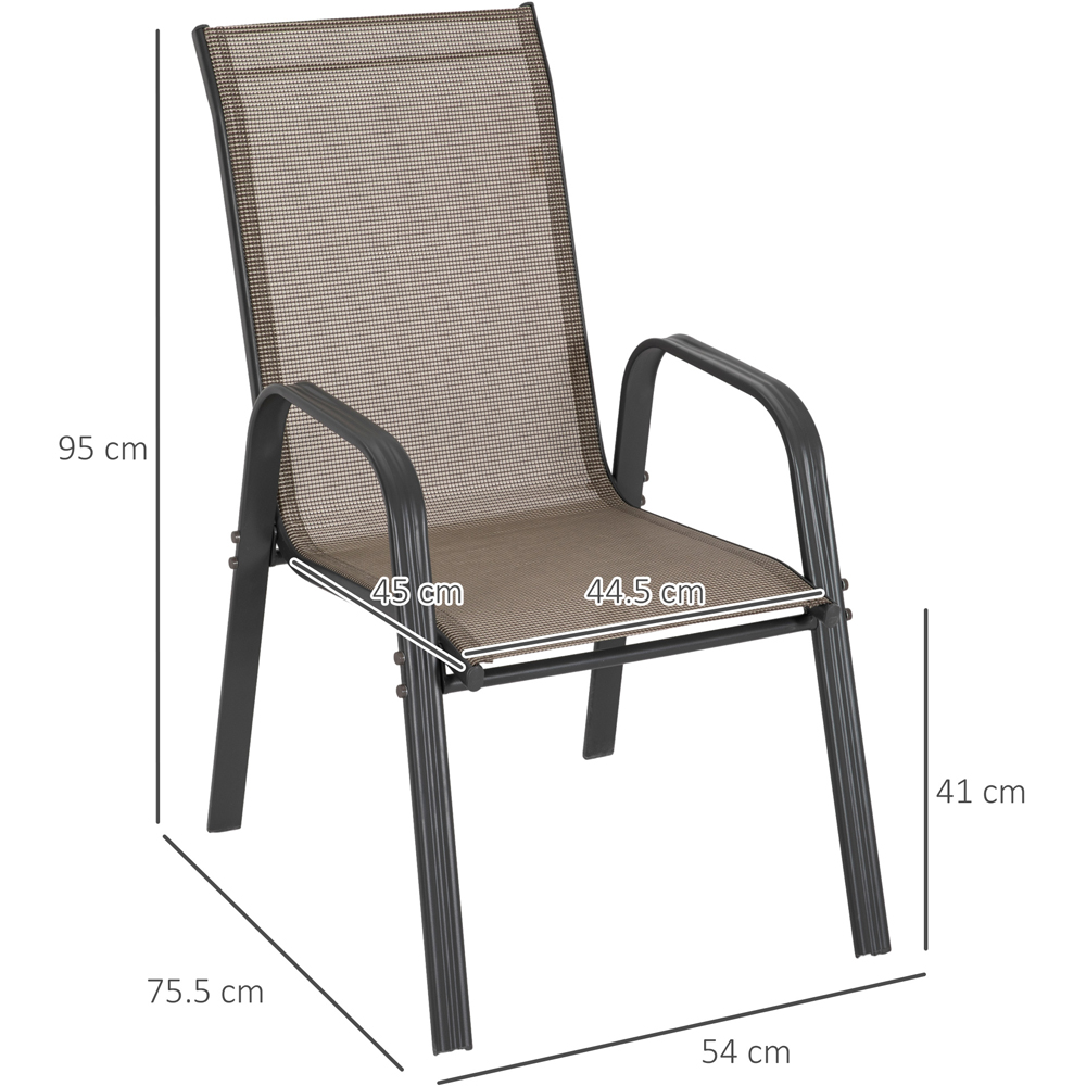 Outsunny Set of 4 Grey Stackable Garden Chair Image 7