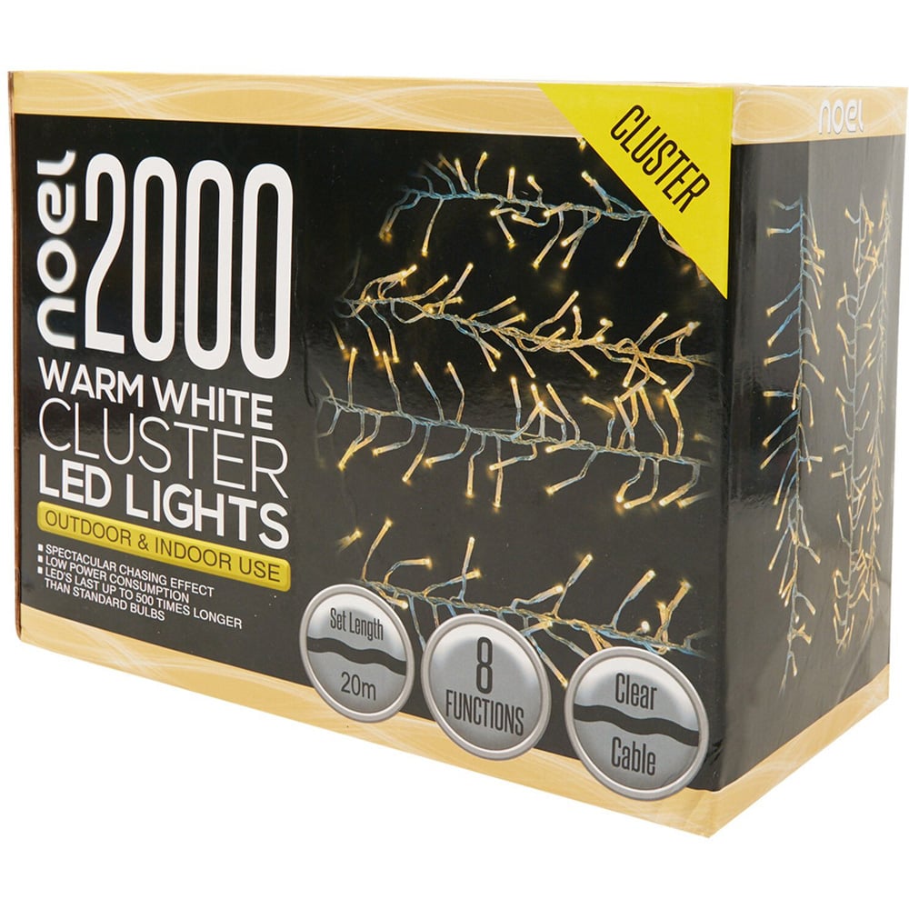 2000 Cluster LED Lights Warm White Image 2