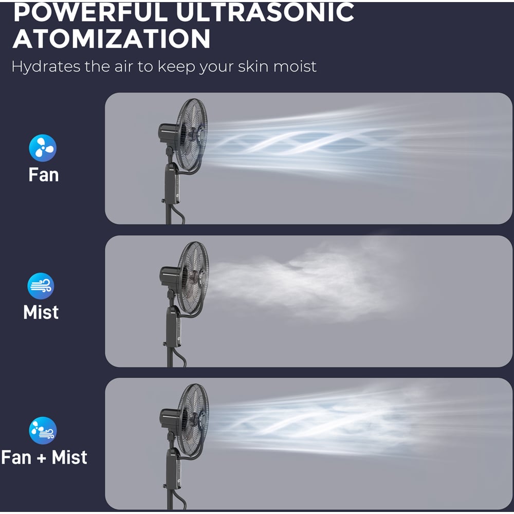 HOMCOM Oscillation Spray Misting Pedestal Fan 47 inch Image 4