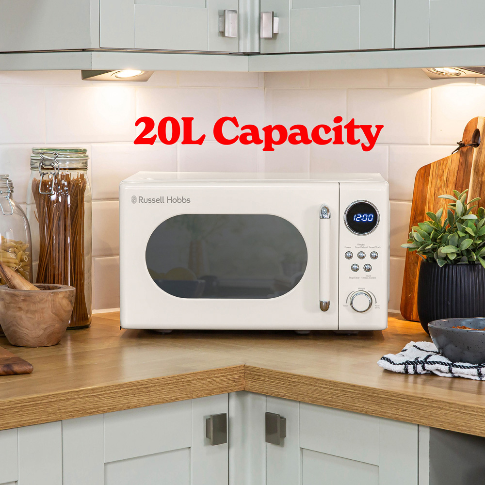 Russell Hobbs Retro Solo RHM2044C Cream Digital 20L Microwave Image 5