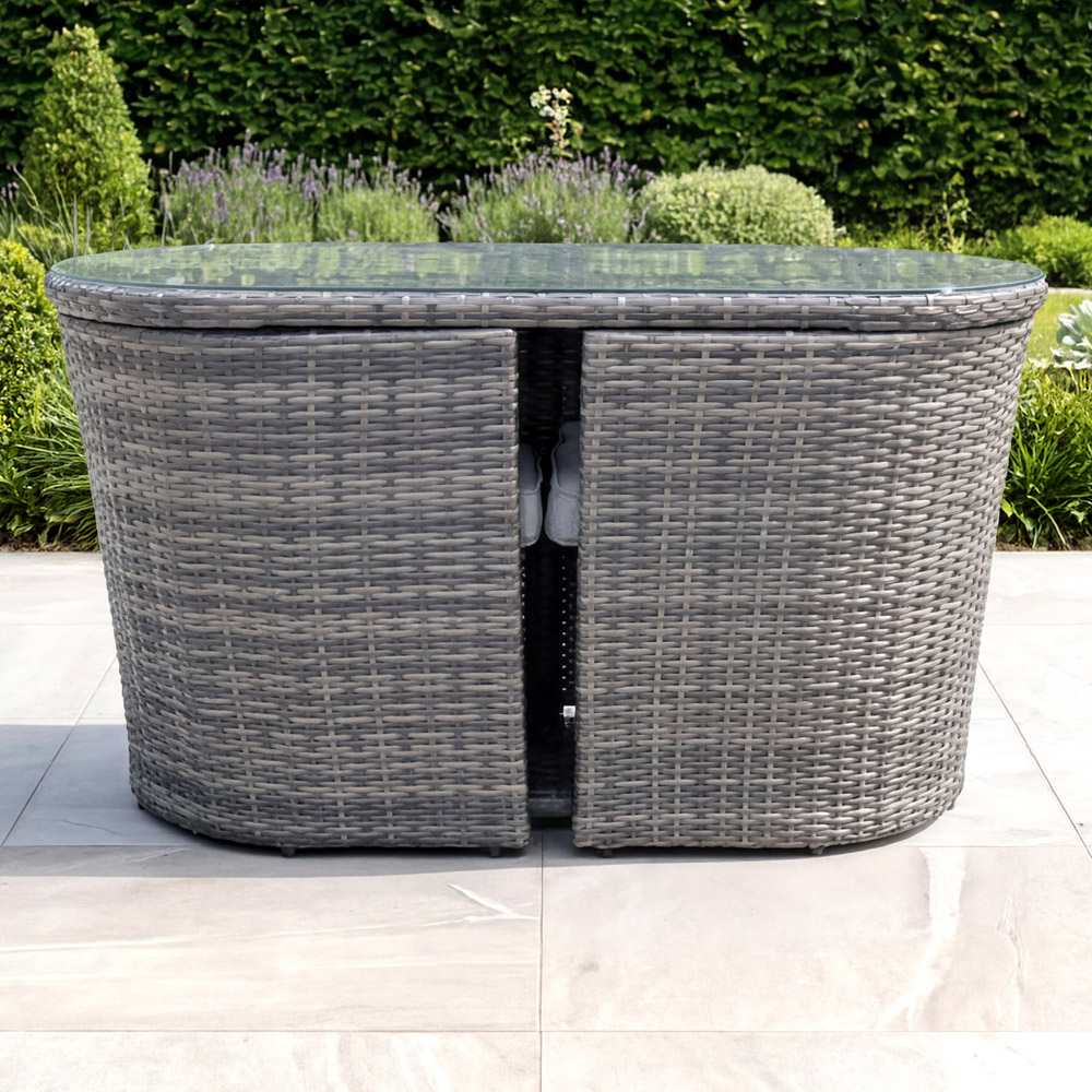 Charles Bentley St Tropez 2 Seater Bistro Set Grey Image 6
