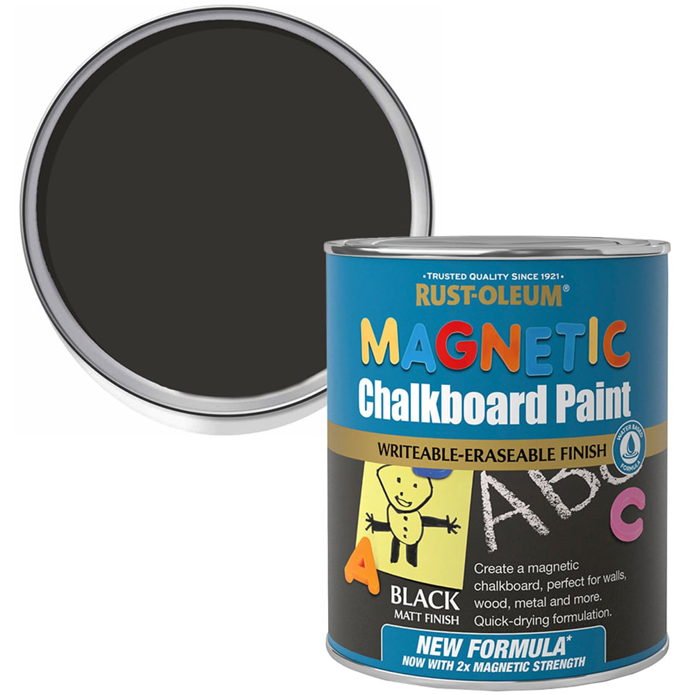 Rust-Oleum Magnetic Black Matt Chalkboard Paint 750ml Image 1