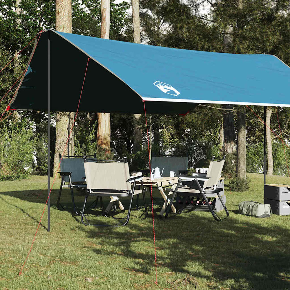 Walplus Waterproof Polyester Camping Tarp Shelter Blue 2.1 x 3 x 4.6m Image 2