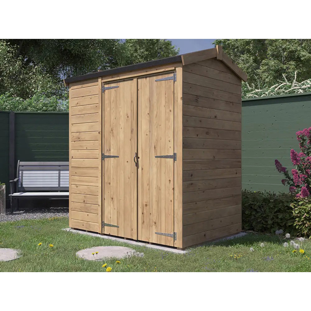 Dunster House Overlord 6 x 4ft Modular Brown Superfelt Apex Garden Shed Image 2