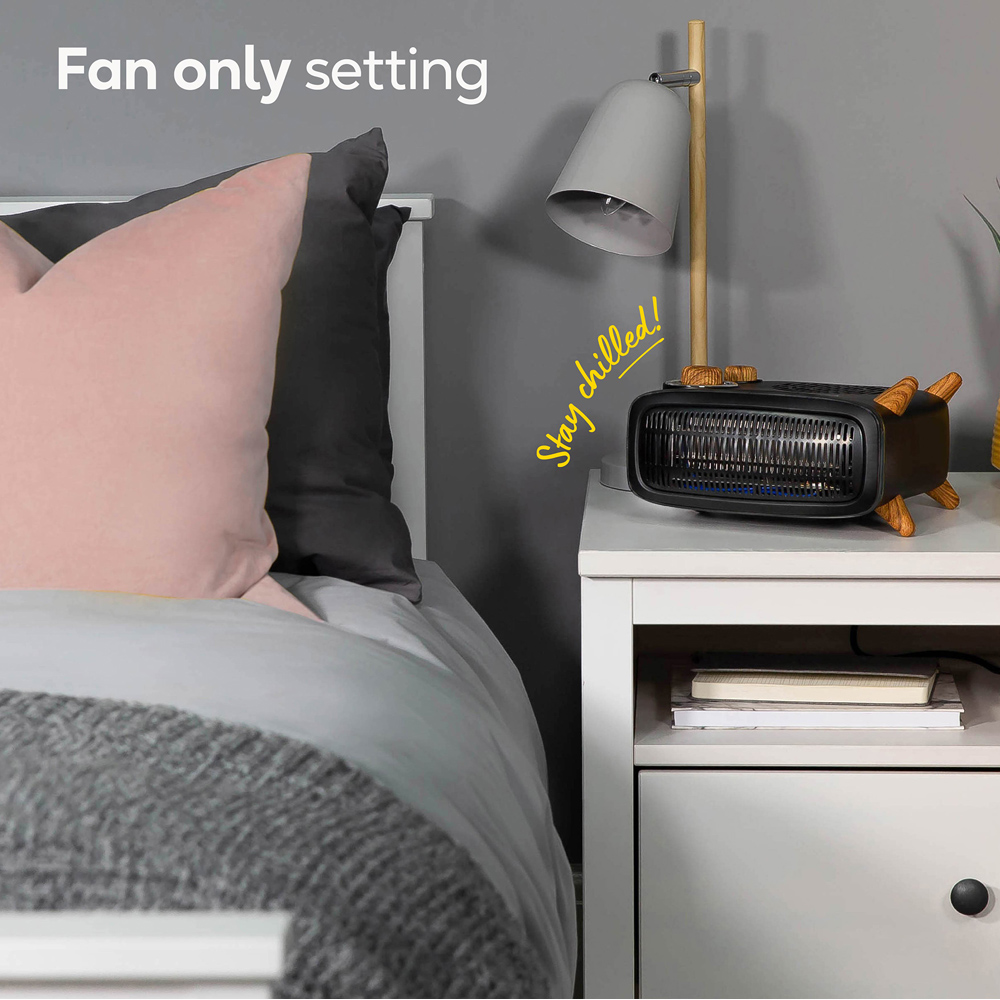 Russell Hobbs RHRETHFH1001WDB Retro Wood and Black Fan Heater 1800W Image 4