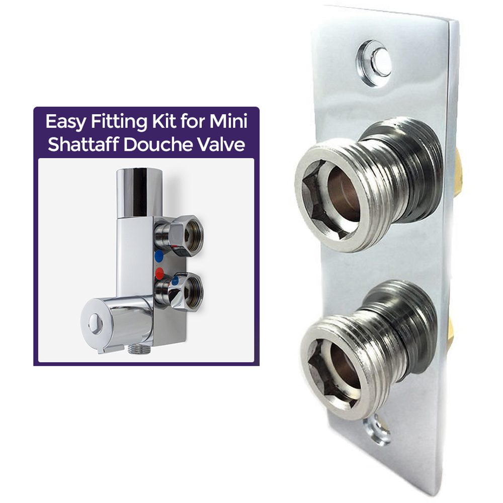 Nes Home Chrome Easy Fixing Plate Bracket For Mini Douche Thermostatic Shower Valve Image 2