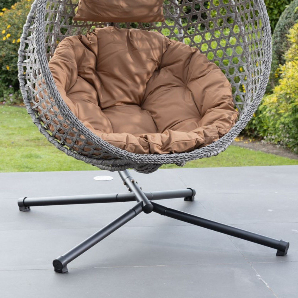 Artemis Home Ibstone Brown Swing Egg Pod Chair Image 4