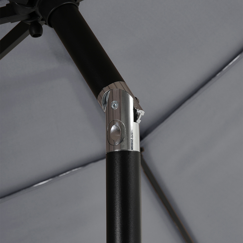 Living and Home Light Grey 3 Tier Crank and Tilt Parasol with Weave Cement Base 3m Image 7