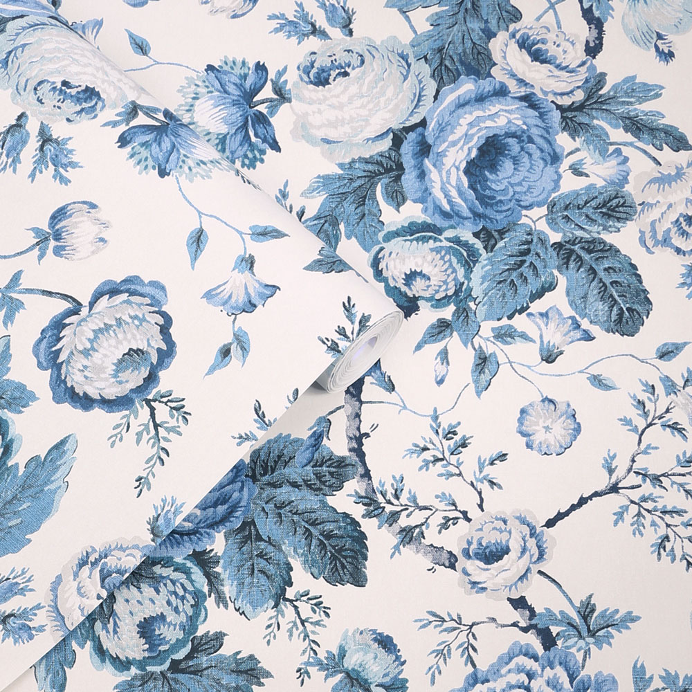 Laura Ashley Uffington Roses Dark Seaspray Wallpaper Image 2