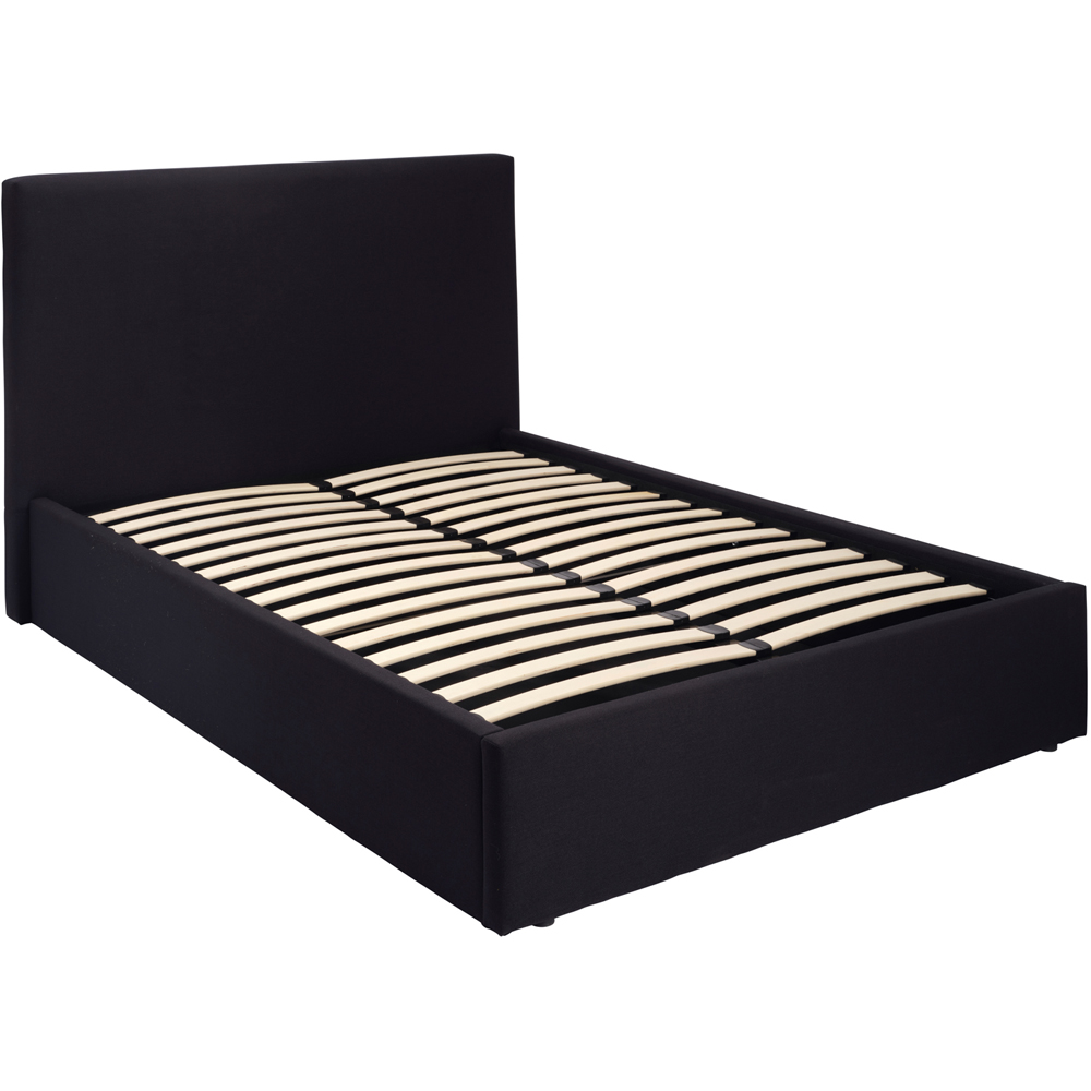 LPD Home Wilder Onyx King Size Houseweave Fabric Ottoman Bed with Square Headboard Image 2