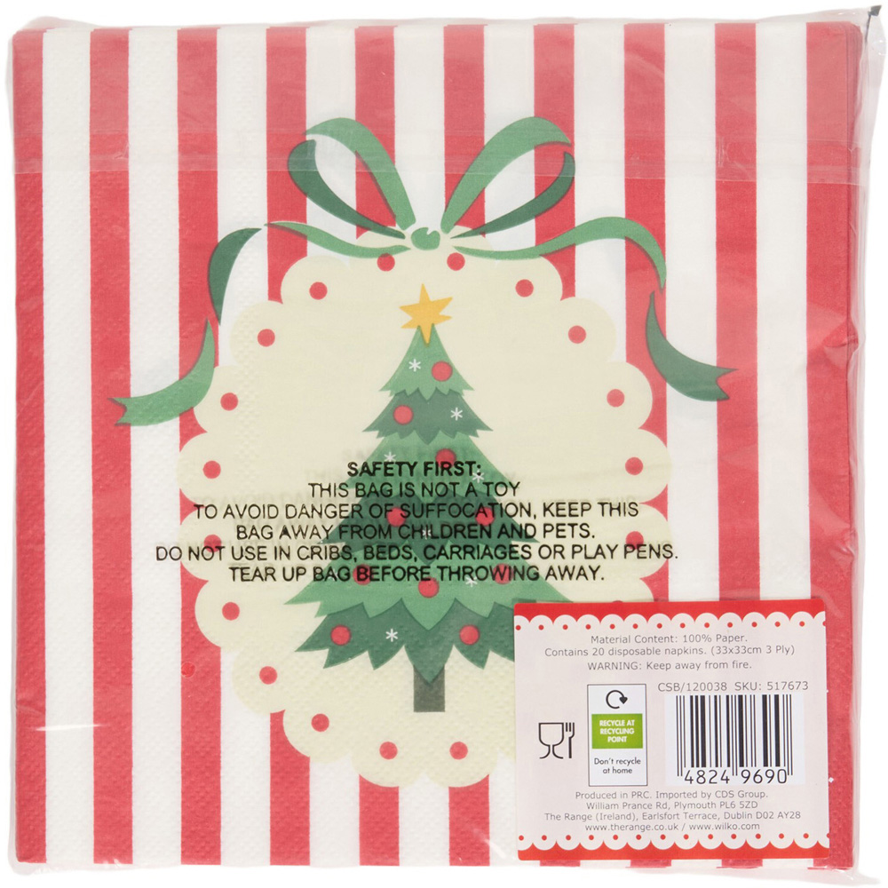 Pack of 20 Christmas Bow Paper Napkins Image 5